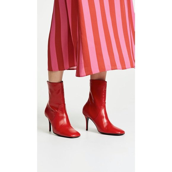 Dorateymur Shoes - DORATEYMUR Red Leather 'Town & Country' Booties